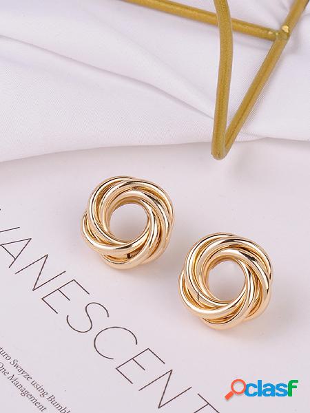 Gold Color Flower-shaped Fashion Earrings