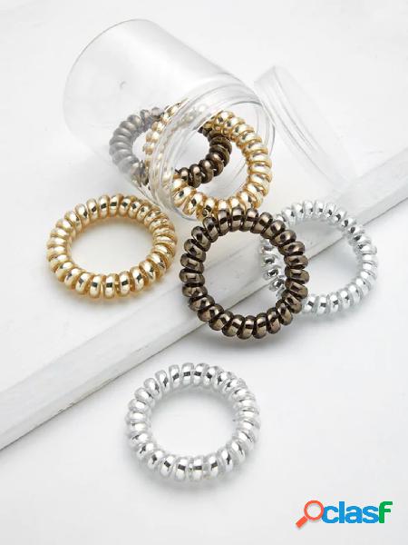 Gold Color Spiral Hair Rubber Ties