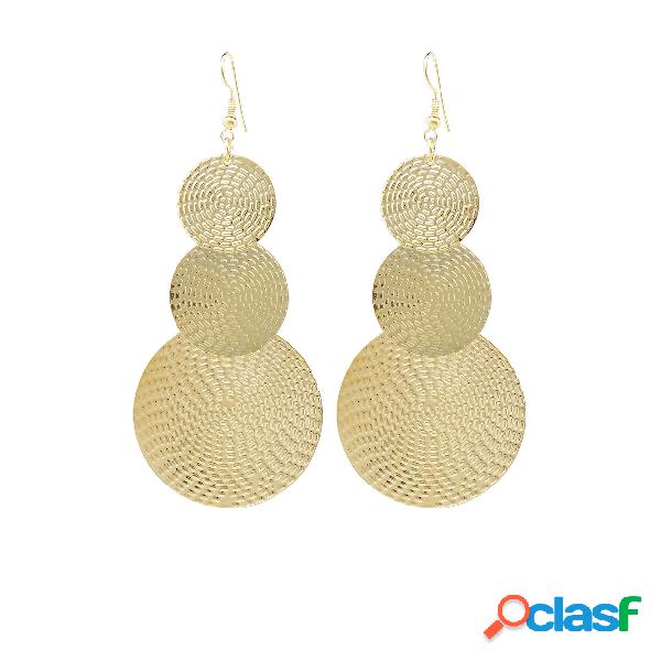 Gold Exaggerated Discs Metal Earrings