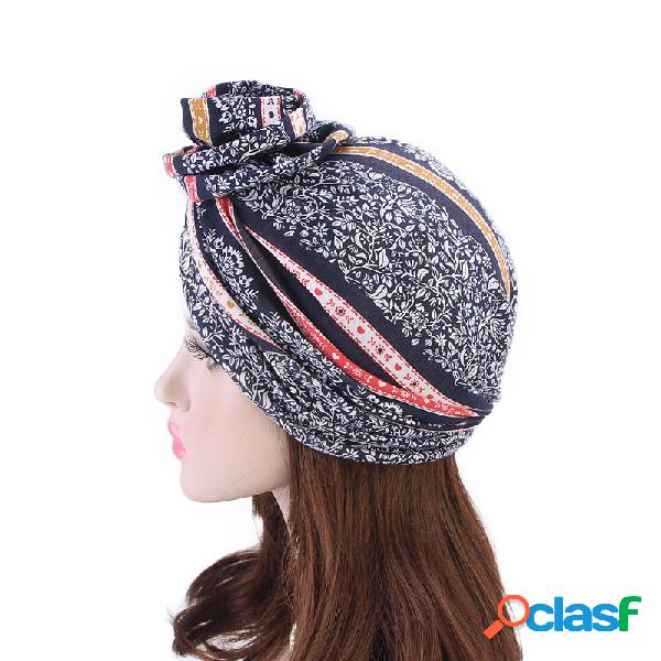 Gorro Estilo Étnico para Mulher Cap Boné Algodão Sólido