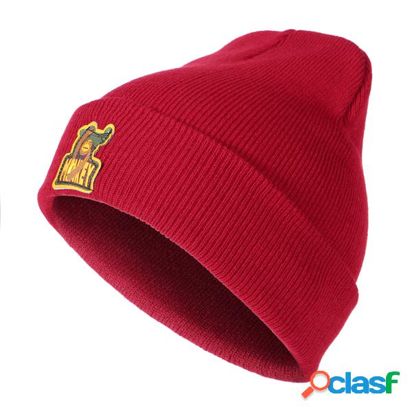 Gorro Quente Tricotado Flexível Logotipo de Macaco Para