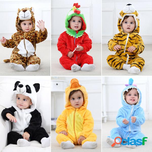 Grosso quente Animal Cosplay Com Capuz Roupa de Bebê