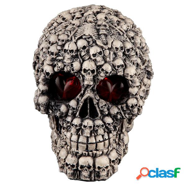 Halloween Human Prop Resin Skull LED Luzes da noite