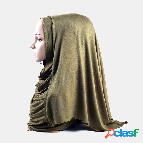 Hijab Amira Sólido Islâmico Soft Lenço Mercerizado