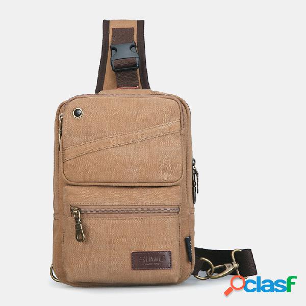 Homens Canvas Outdoor Casual Grande capacidade Crossbody