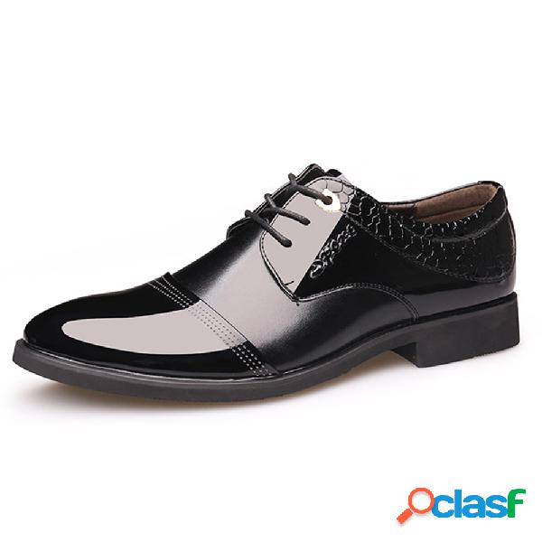 Homens Cap Toe clássico pontudo Toe Business formal sapatos