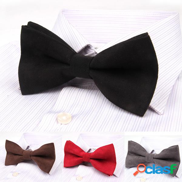 Homens Casual Cor Dupla Camada Bowknot Formal Terno Veludo