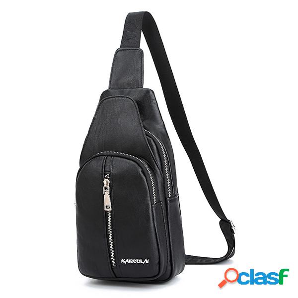 Homens Casual Multi-bolso Sling Bolsa Peito Bolsa Crossbody