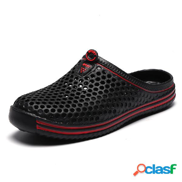 Homens Comfy Breathabl Hole Slip On Soft Sola Praia Água