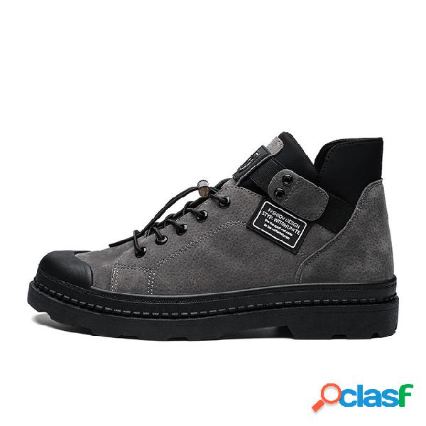 Homens Couro Casual Ferramentas Martin Botas