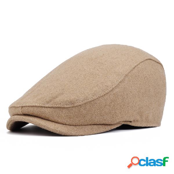 Homens Inverno Vintage Algodão Cor sólida Beret