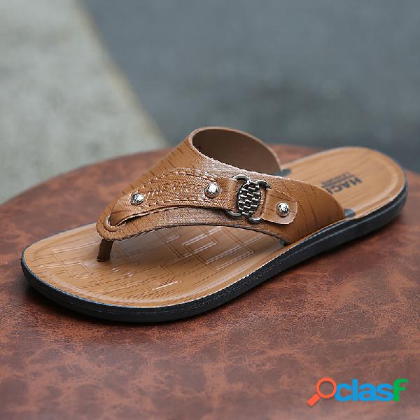 Homens À Moda Toe Clip Água Praia Sandálias Casuais Flip