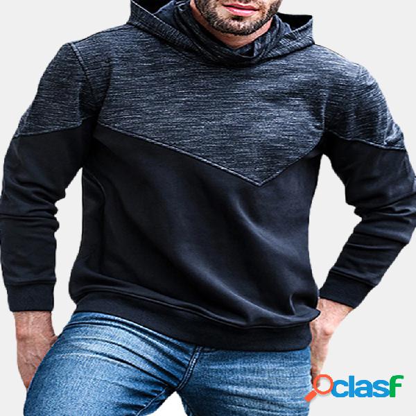 Homens Respirável Hit Color Hooded High Collar Casual Sport
