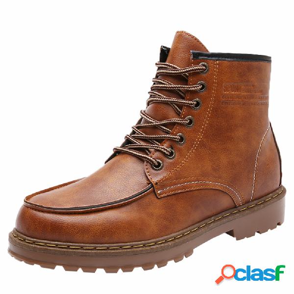 Homens Retro Cor Absorção de Choque Antiderrapante Botas