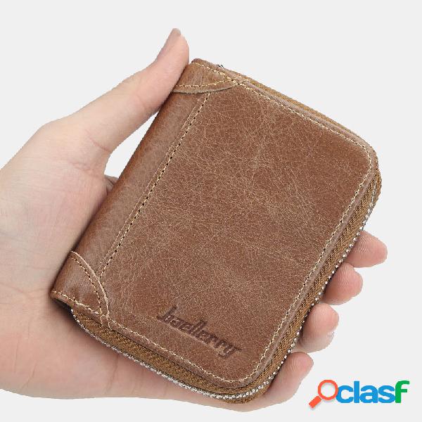 Homens Sólidos 22 Slots de cartão Bolsa Zipper Wallet
