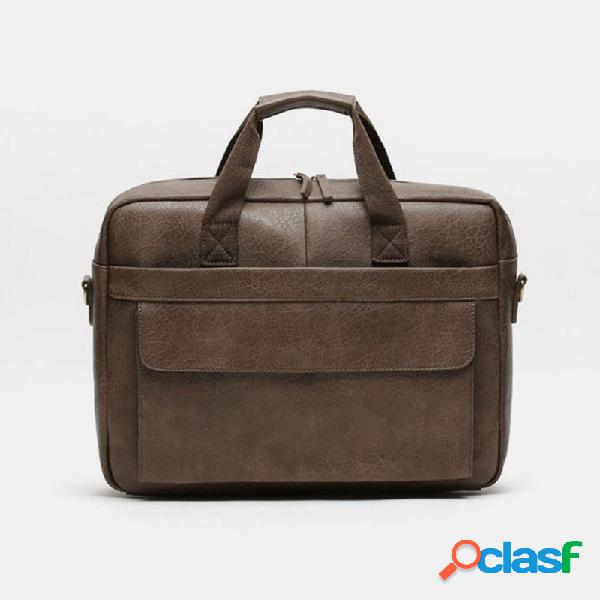 Homens Sólidos Negócios Maleta Laptop Bolsa Crossbody