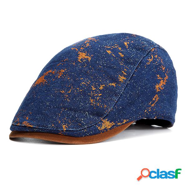 Homens Vintage Algodão Beret Cap Outono Casual Sol Quente