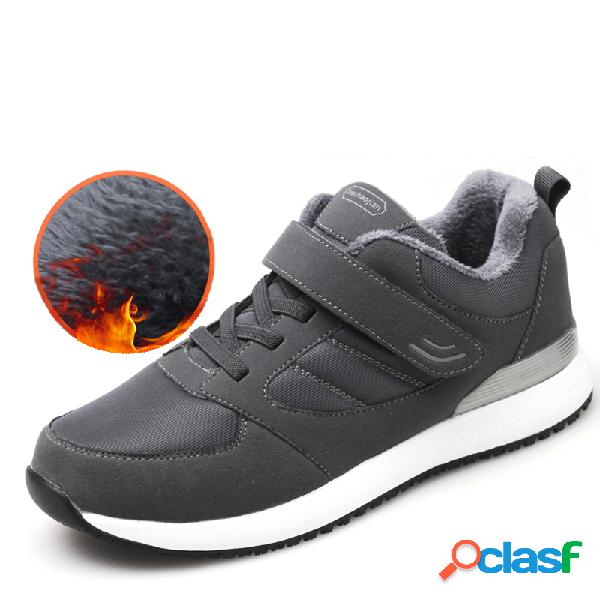 Homens Warm Plush Lining Light Peso Walking Shoes