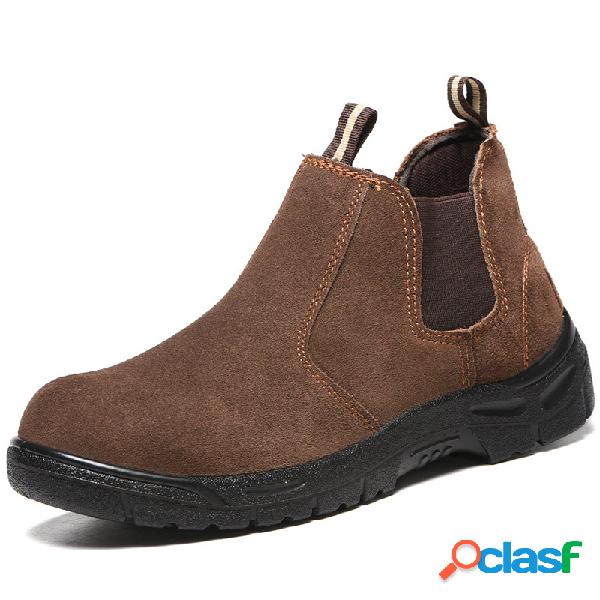 Homens camurça antiderrapante sapatos de segurança à