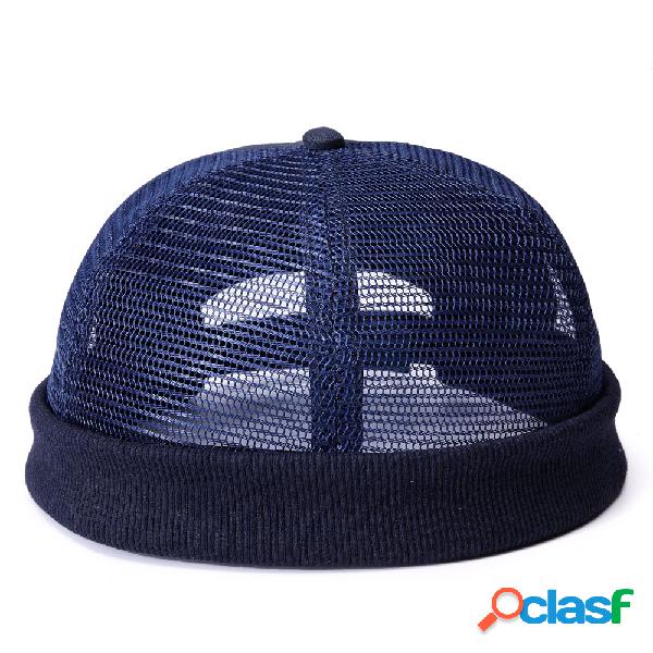 Homens de malha de algodão Beanie Cap Retro Circular