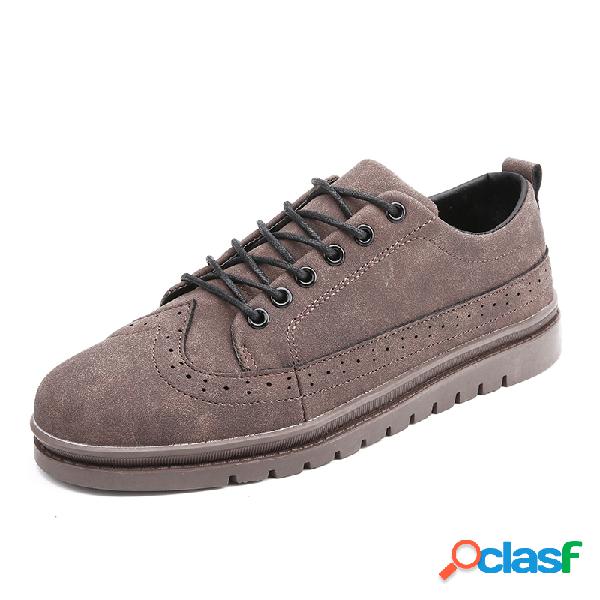 Homens esculpidos Brogue Lace Up Oxfords confortáveis