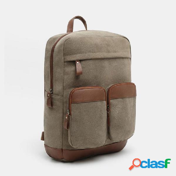 Homens lona grande capacidade mochila laptop Bolsa