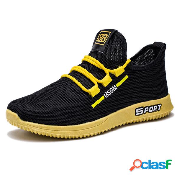 Homens malha respirável lazer esportes sapatos