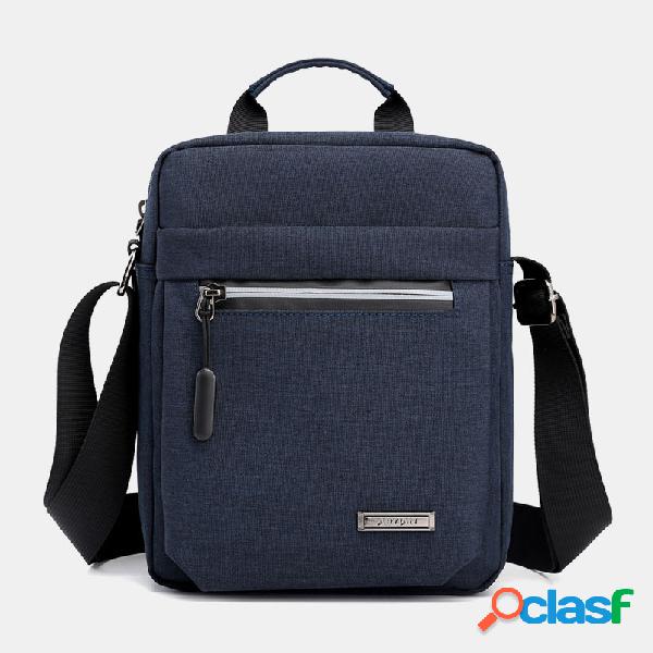 Homens reflexivo sólido Nylon impermeável casual crossbody