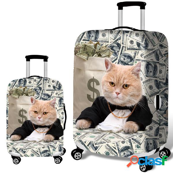 Honana 3D Paródia Gato Elastic Bagagem Capa Travel Suitcase
