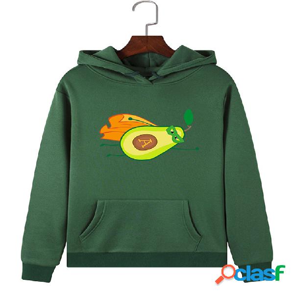 Hoodie de bolso de abacate engraçado dos desenhos animados