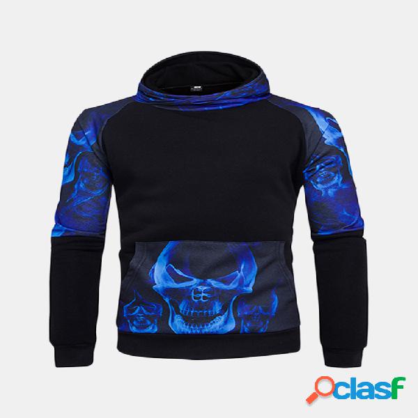 Hoodie humano da impressão do esqueleto 3D da forma dos