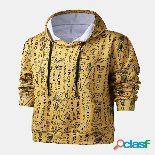 Hoodies do bolso do canguru da cópia da pirâmide do estilo