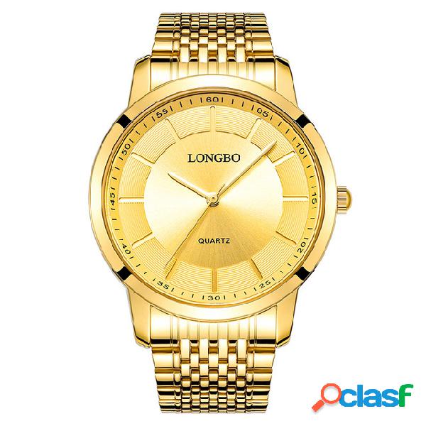 LONGBO Clássico Casual Quartz Relógios de Ouro de Luxo