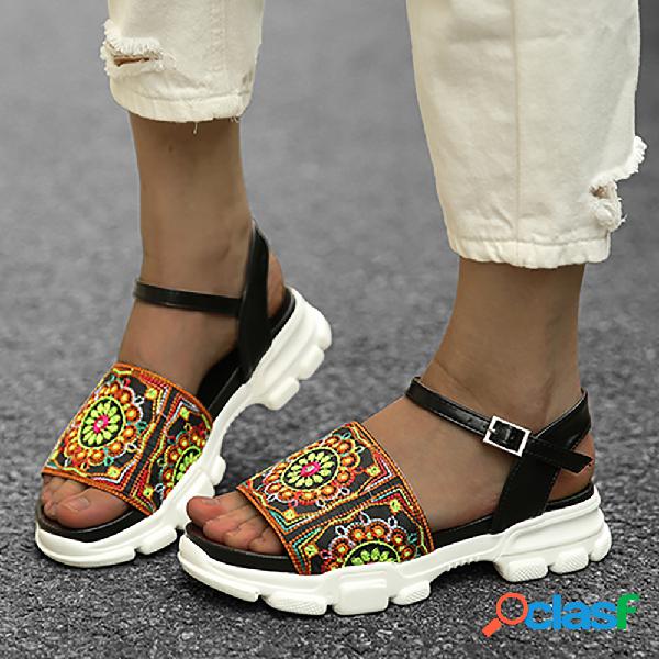 LOSTISY Colorful Sandálias esportivas de plataforma com