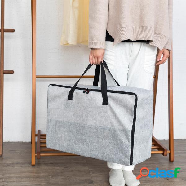 Linho de algodão Zipper Quilt Storage Bag Espessamento