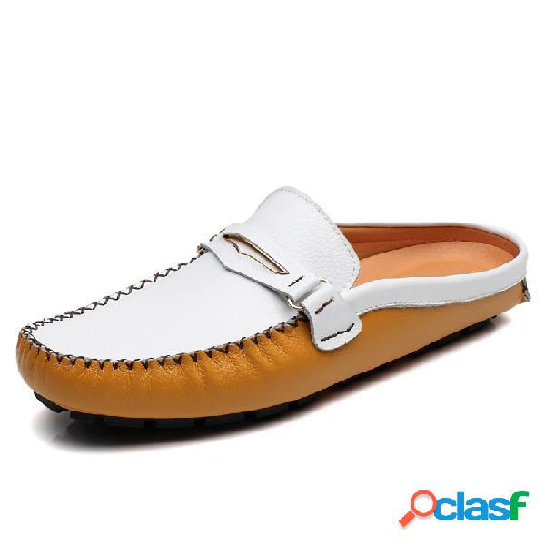 Loafer Casual Estilo Britânico Sem Cadarço Sem Costas