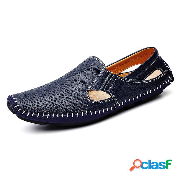 Loafer de Costura Respirável Teto Baixo Sem Cadarço Casual