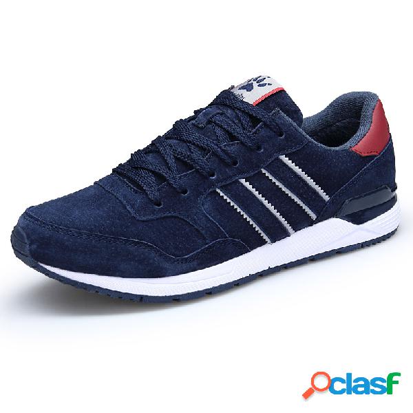 Men Nubuck Slip Resistant Lace Up Trainers Sport Casual