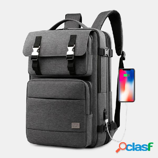 Men USB Charging Waterproof Business Laptop Bolsa Mochila