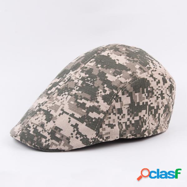 Men Women Camouflage Cotton Beret Cap Casual Forward Peaked