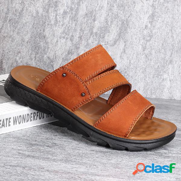 Menico Homens Toe aberto House Chinelos Outdoor Praia Shoes