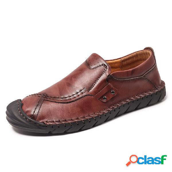 Menico Men Delicate Hand Costura Toe Slip de proteção em