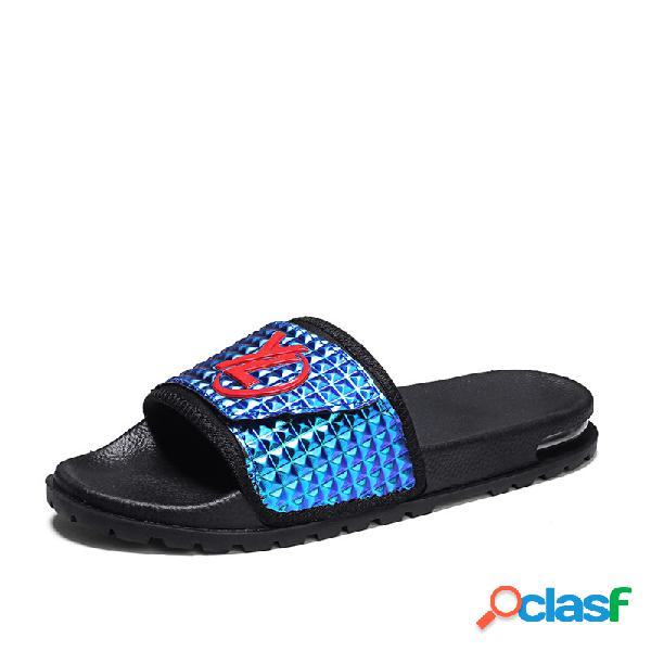 Mens Air Cushioned Sole Slide Sandals Praia Chinelos de