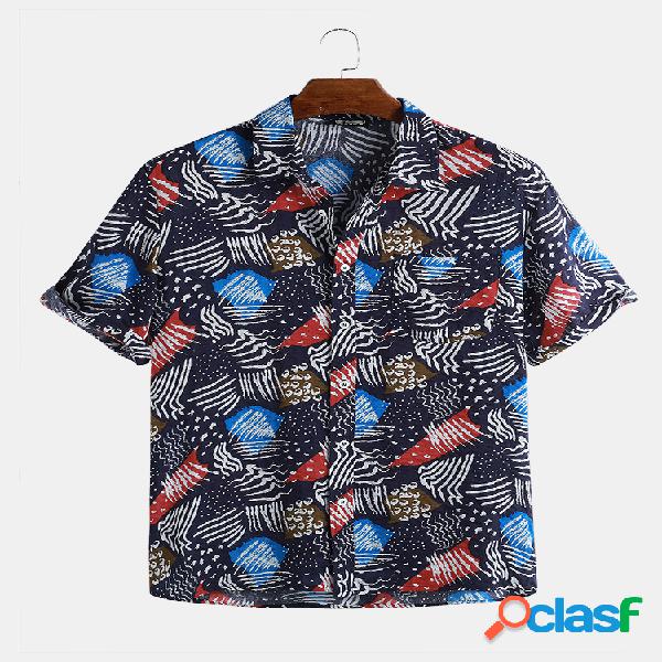 Mens Casual Abstract Padrão Bolso no peito para impressão
