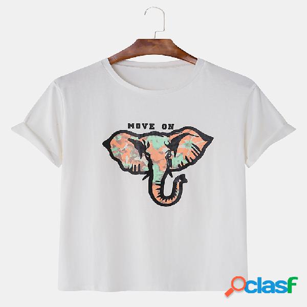 Mens Cotton Fun Elephant Print Home em torno do pescoço