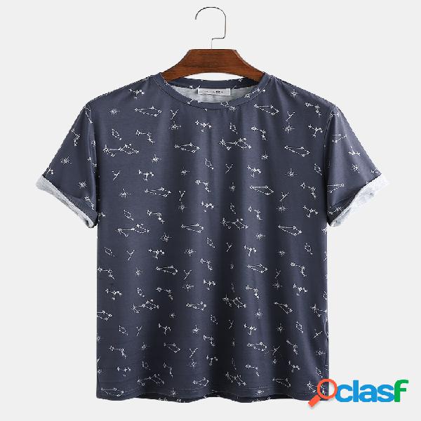 Mens Designer Constelações Starry Geral Impresso Casual