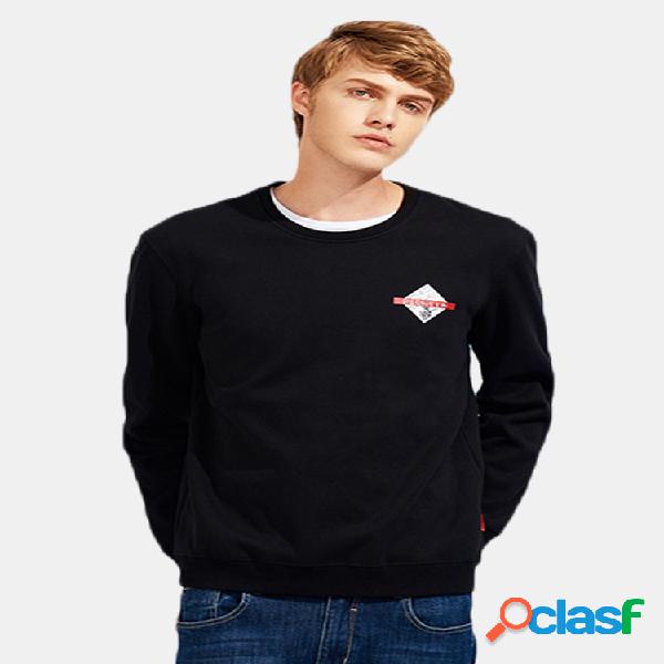 Mens Grosso Polar Fleece O-pescoço Solid Sport Casual