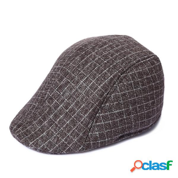 Mens Malha Curvado Brim Felt Boina Caps Casual Warm Sunshade