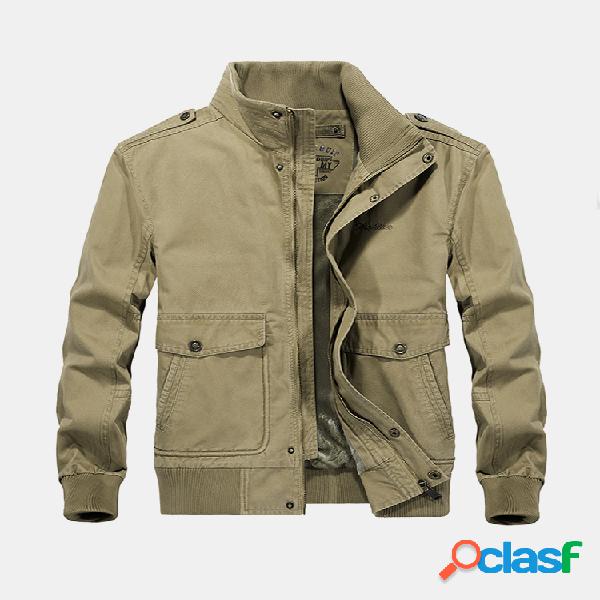Mens Plain engrossar velo inserções internas bolsos