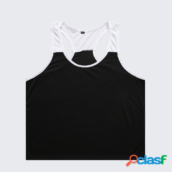 Mens Summer Cotton Loose Fit Vest Aptidão Regatas de
